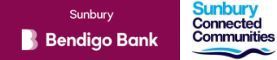 Two logos for bendigo bank and sunbury connected communities