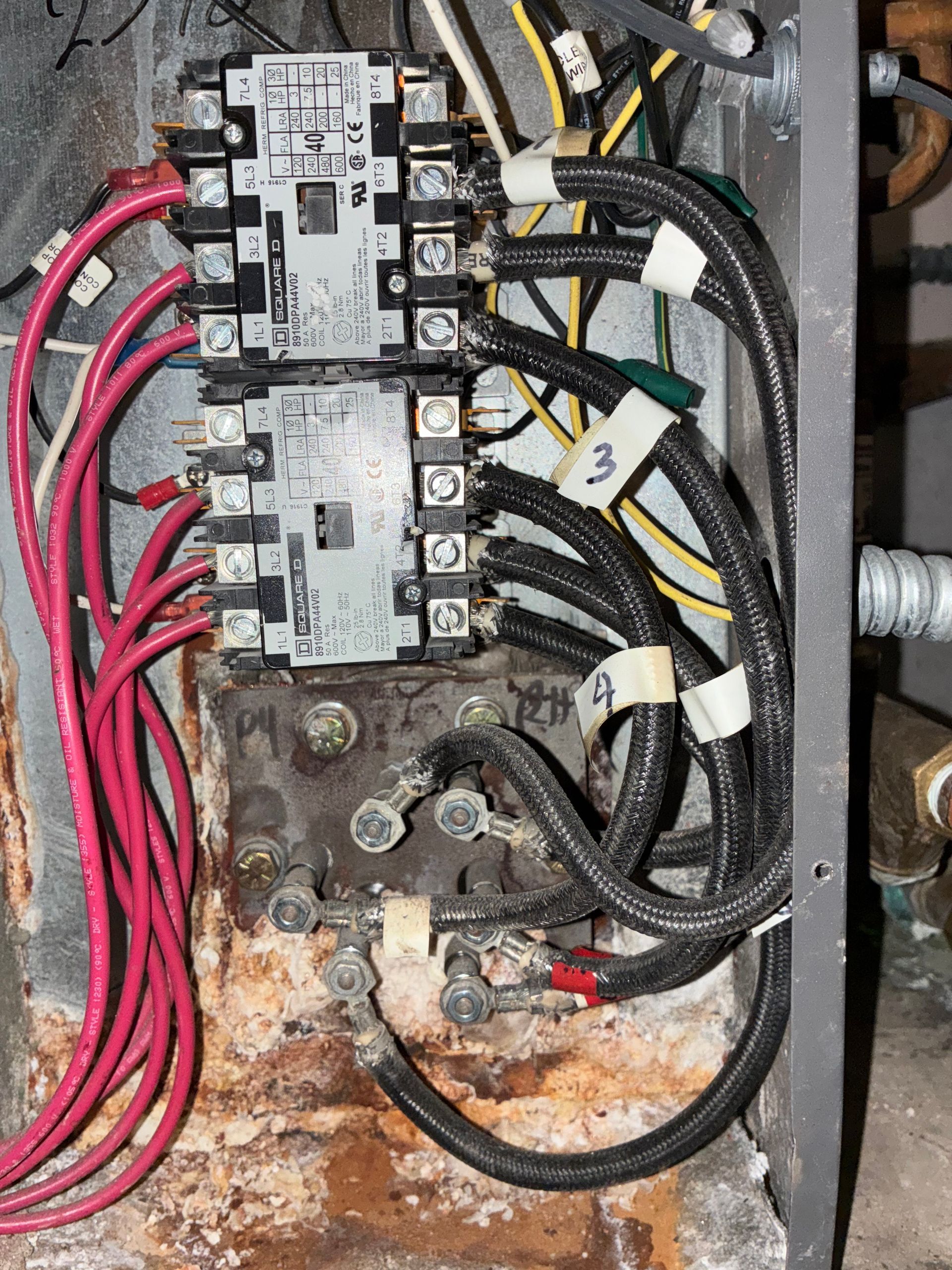 A close up of a electrical box with the number 3 on it
