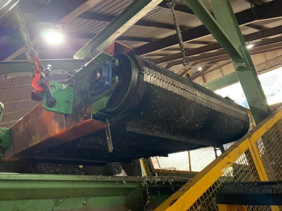 A Conveyor Belt Is Sitting on Top of A Staircase in A Factory — Conveyor Maintenance Services In Proserpine, QLD