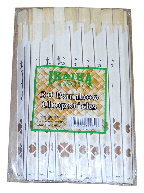 70022 BAMBOO CHOPSTICK 3/4 30PK, IKAIKA BRAND  30PCS/PK 100PK/CS 