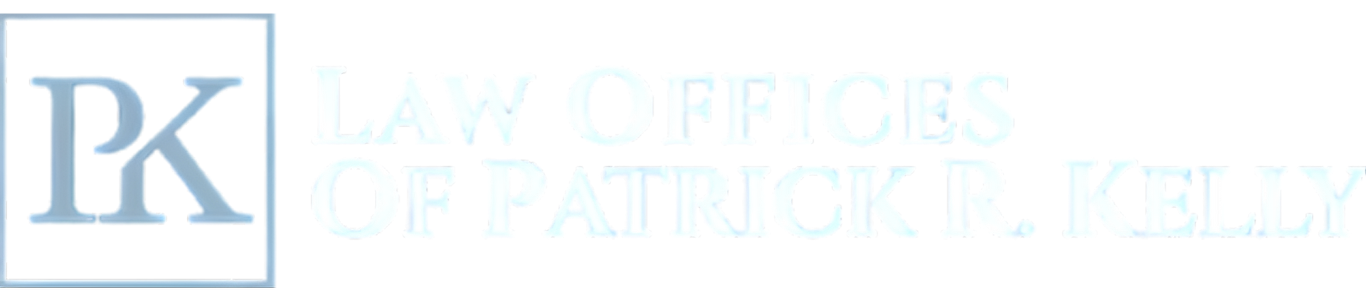 Law office logo with pale blue “PK” monogram and faint “LAW OFFICE OF PATRICK KELLY” text