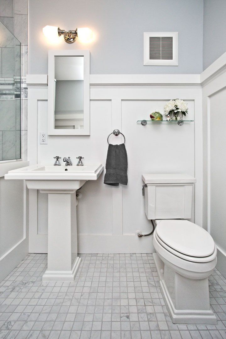 Minimalist White Bathroom — St. Paul, MN — APEX Design Build