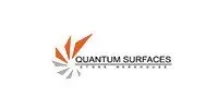 Quantum Surfaces logo with orange and gray geometric shards on a white background