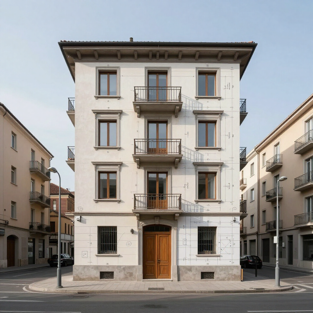Palazzina residenziale oggetto di intervento
