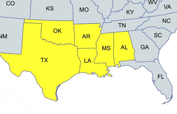 A map of the united states with a magnifying glass