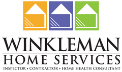 Logo for Winkleman Home Services featuring house icons and company name.