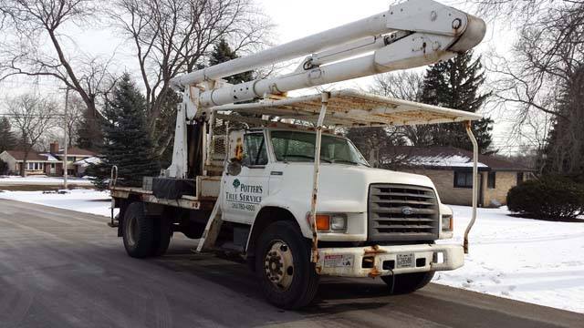 Amazing White Truck — New Berlin, WI — Potter’s Tree Service Amazing White Truck — New Berlin, WI — Potter’s Tree Service