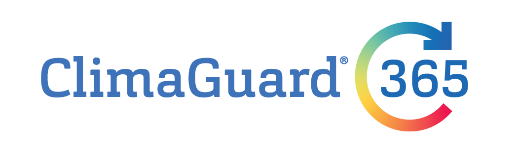 ClimaGuard 365 logo in blue text with a multicolor circular arrow around “365”