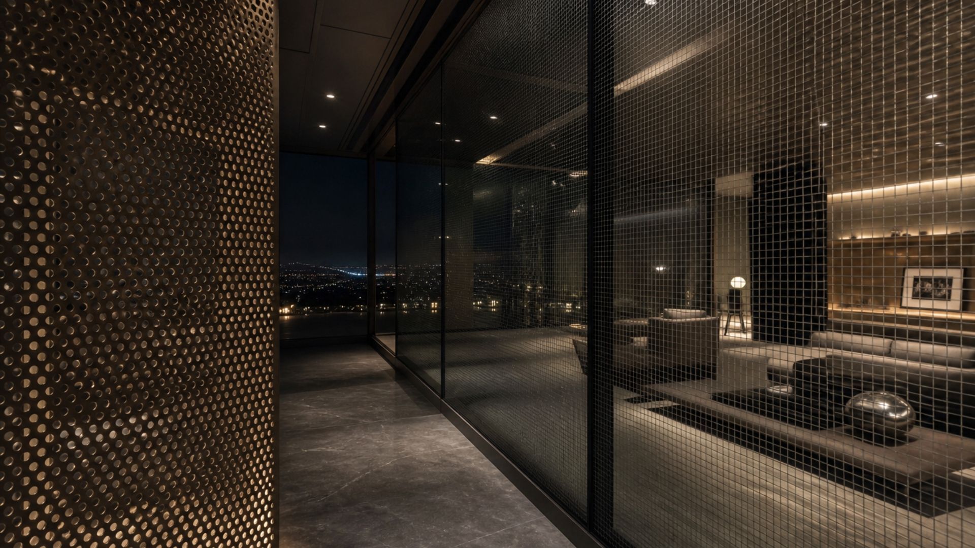 Looking for metallic textures in an interior design project? Explore the pros and cons of mesh-laminated glass and perforated metal screens.

