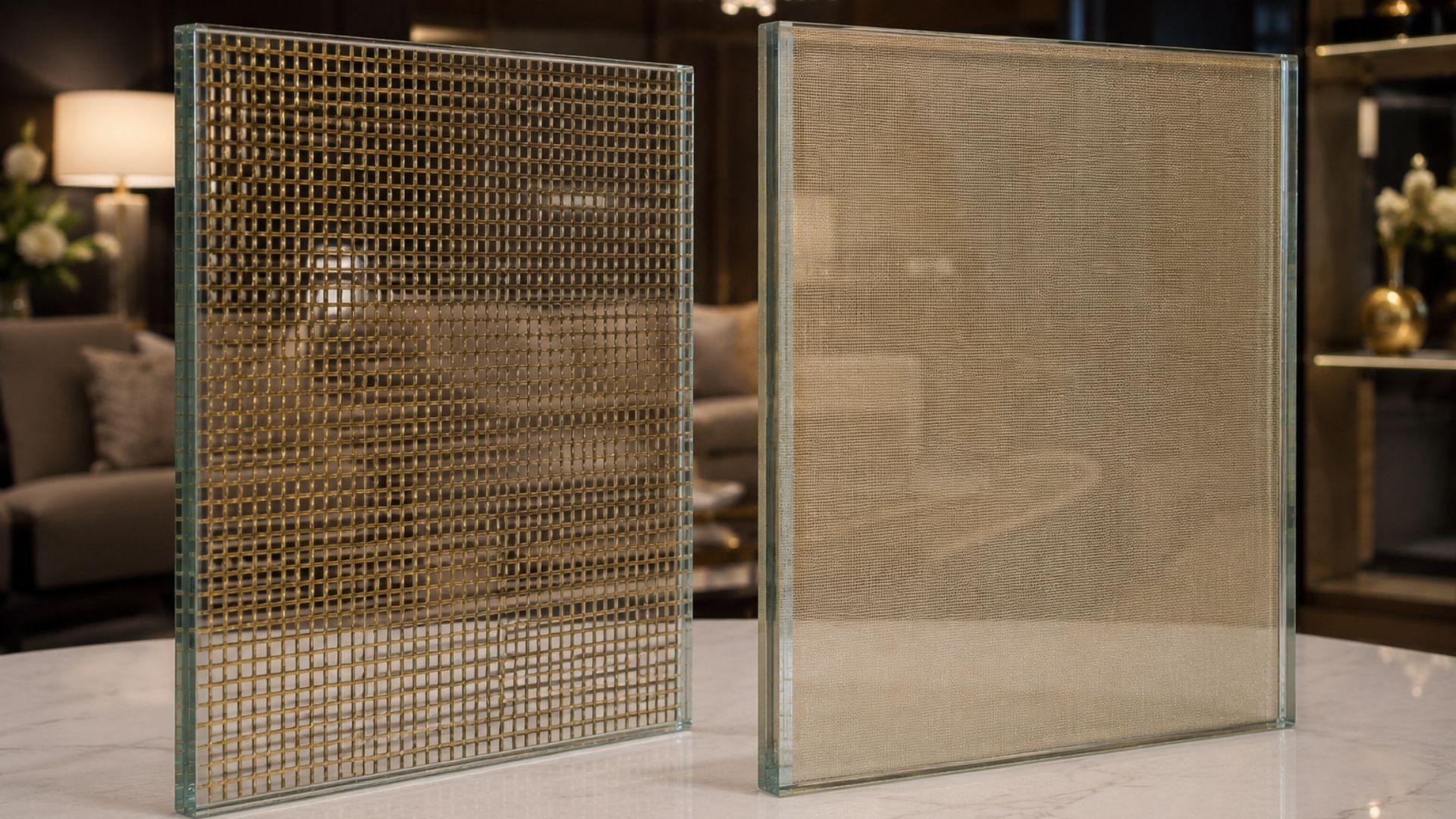 Mesh laminated glass and fabric laminated glass add different things to building projects. 