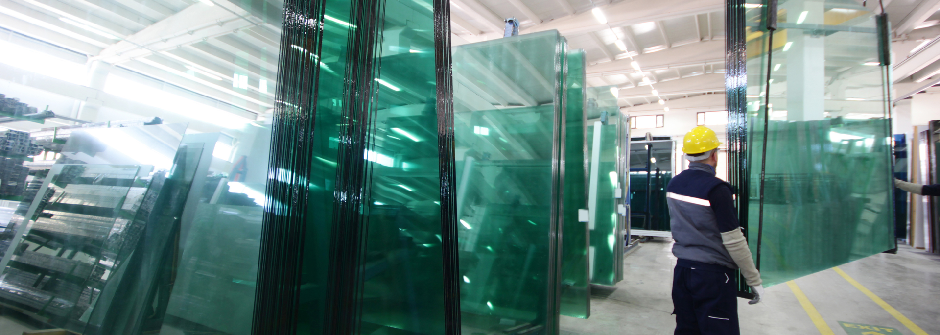 Picture of large glass panes. Picture of large glass panes.