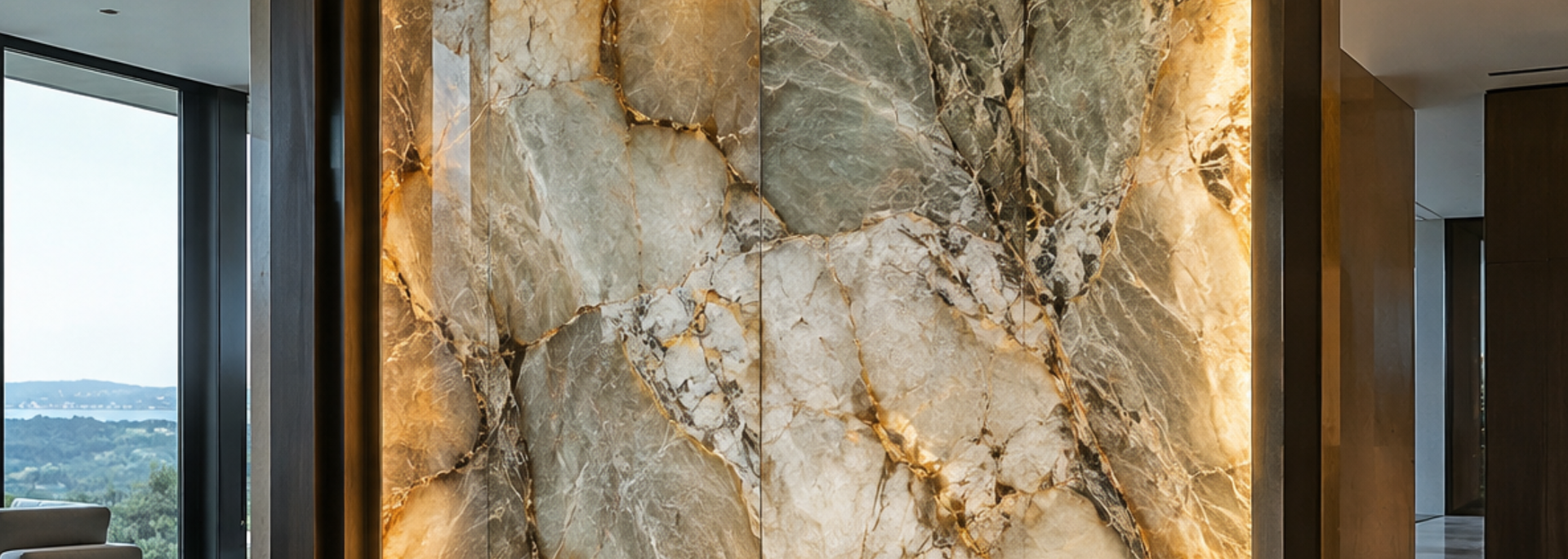 Picture of Stone-laminated glass. Picture of Stone-laminated glass.