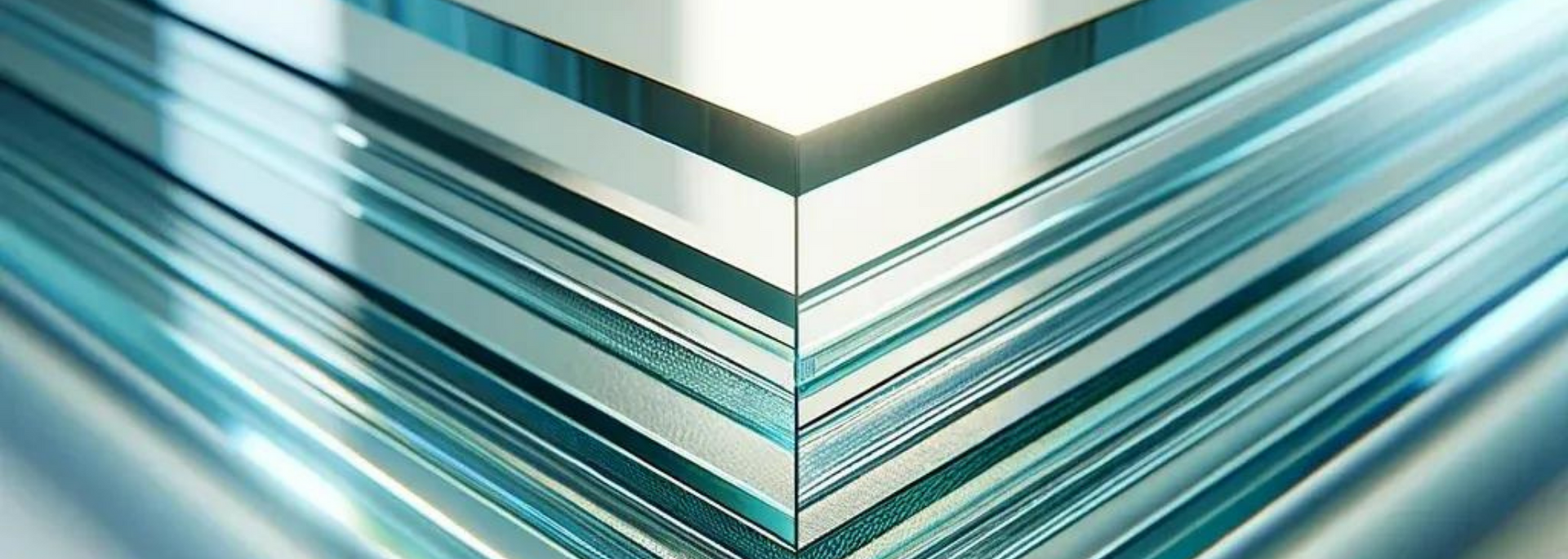Abstract, layered shapes in shades of blue and silver create a textured, geometric design.