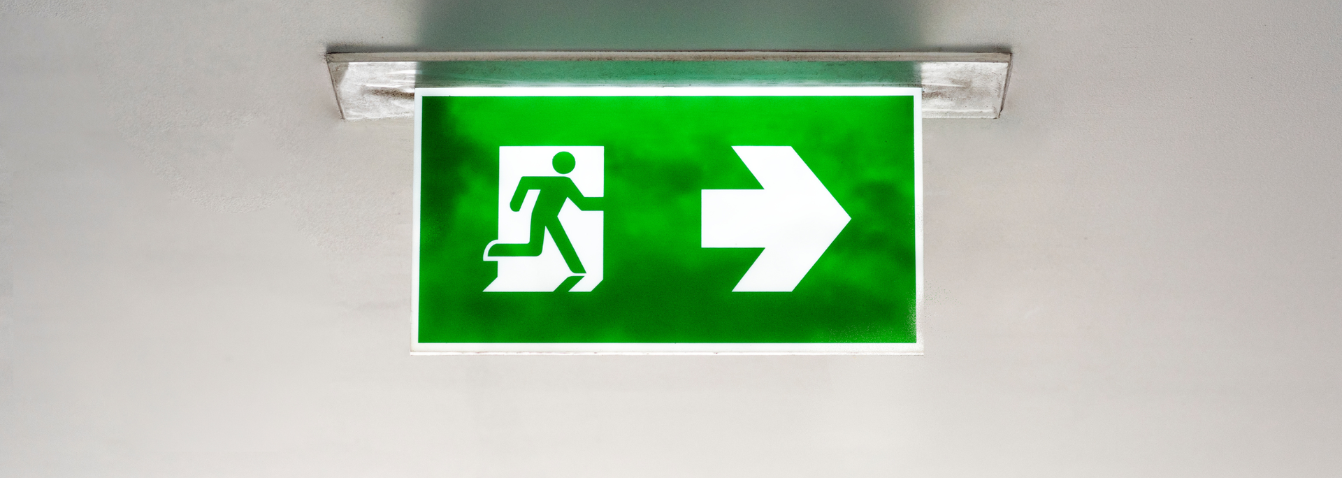 Picture of a fire exit sign. Picture of a fire exit sign.