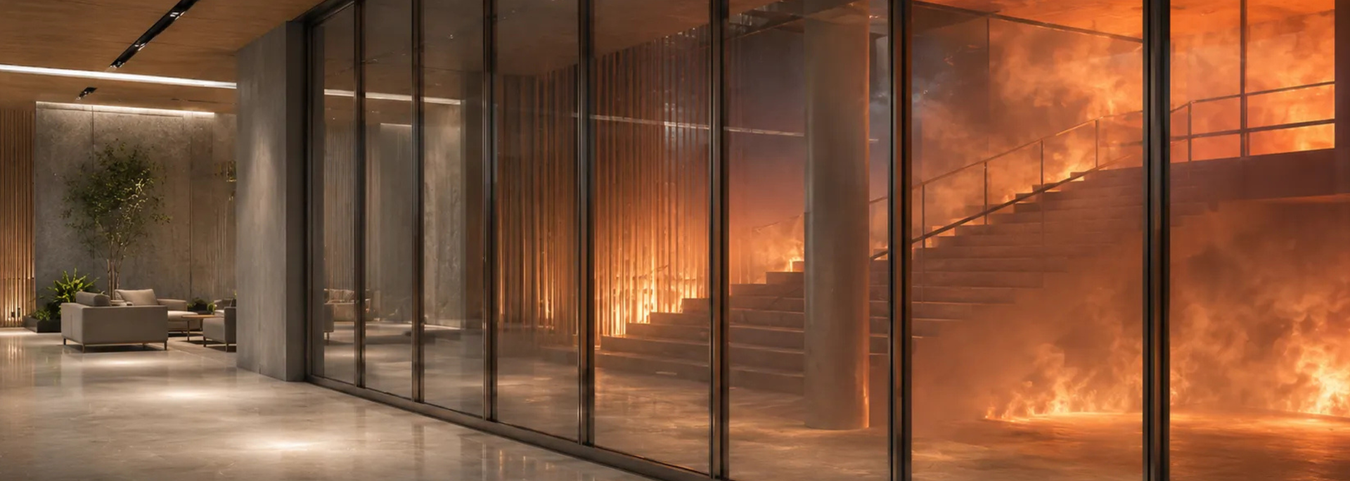 Picture of a fire behind glass. Picture of a fire behind glass.