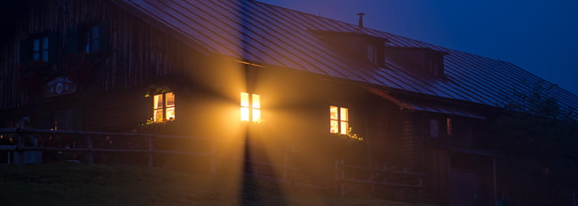 Picture of a light from a house. 