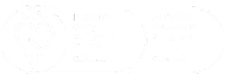 A logo with a white background and some grey details.