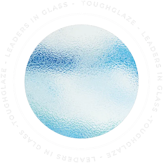 Textured blue and white circle.