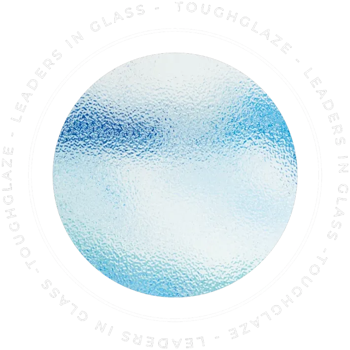 Textured blue and white circle.