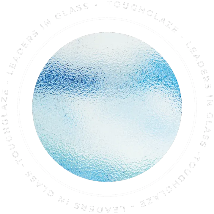 Textured blue and white circle.