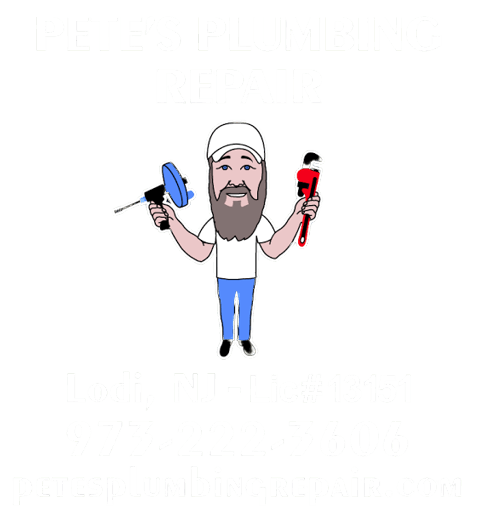 A man with a beard is holding a pipe wrench and a drain cleaner.