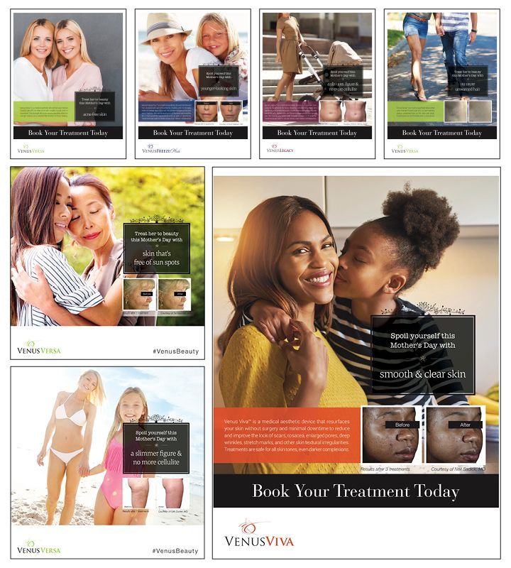 A collage of images of a woman and a child.