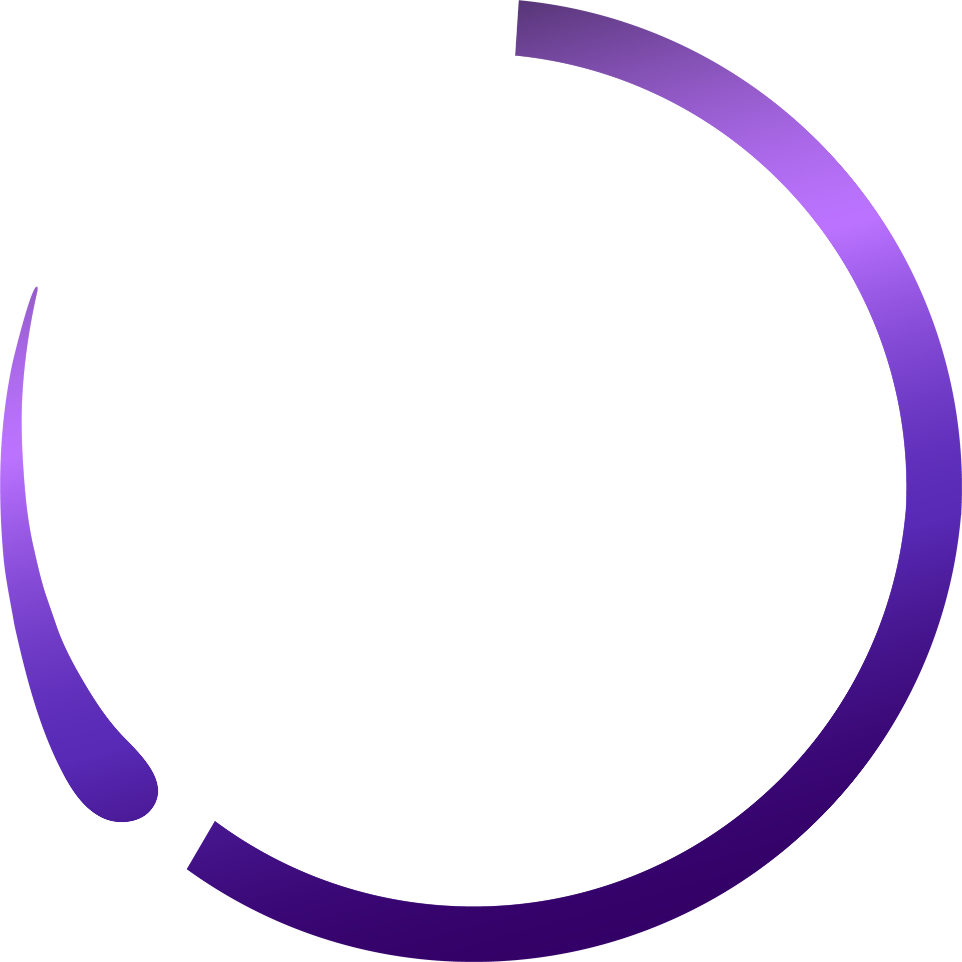 A purple circle with a white border on a white background