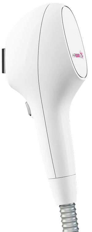 White hand-held laser hair removal treatment device