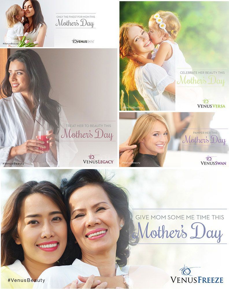 A collage of images for mother 's day.