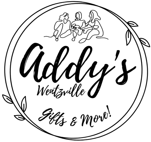 A black and white logo for addy 's gifts and more.