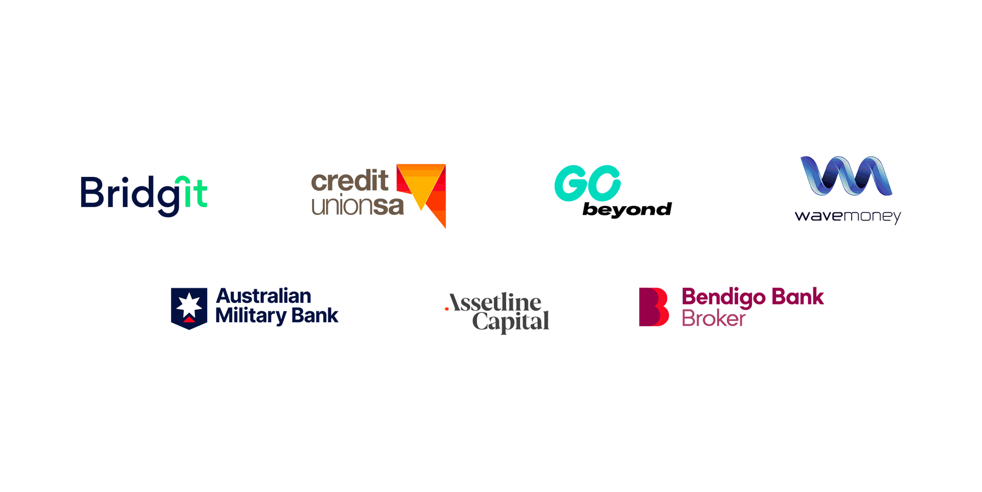 A group of logos for different companies on a white background.