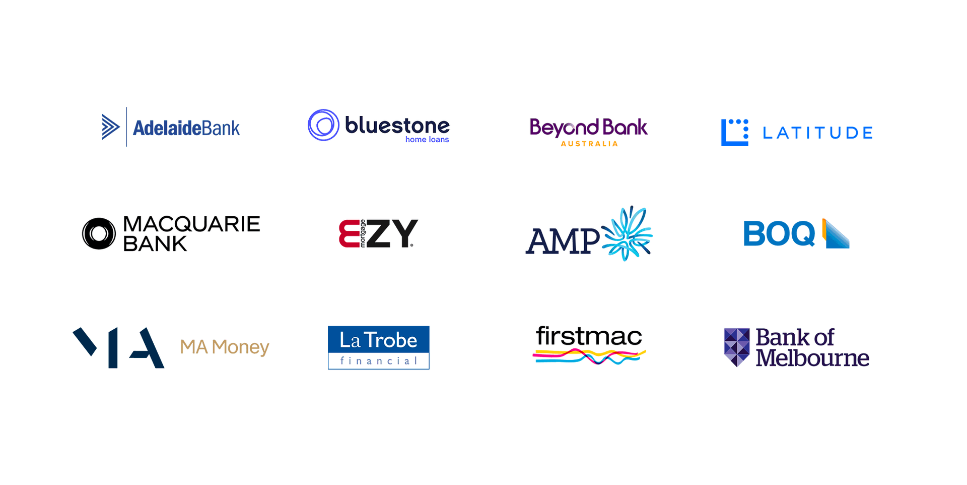 A group of logos for different companies on a white background.