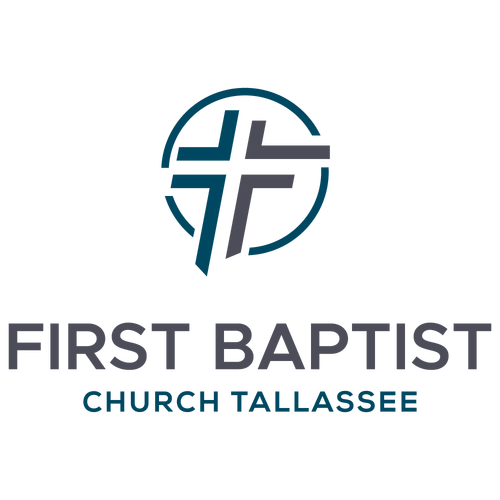 Logo: Blue and gray cross inside a circle, with 