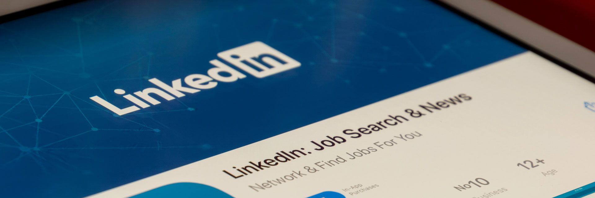 image of LinkedIn app to emphasize the importance of a Linked banner  for your job search