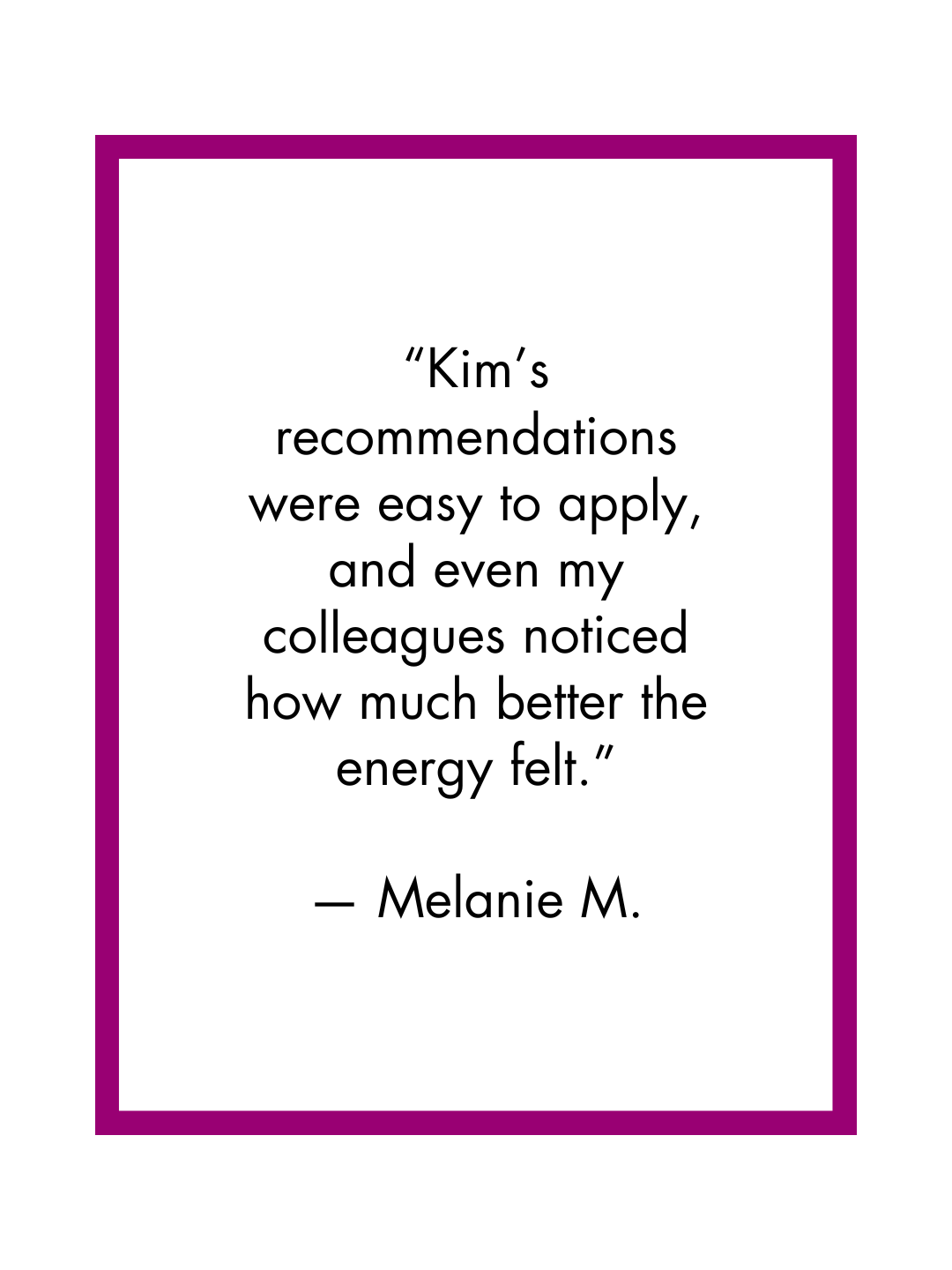 Melanie. testimonial