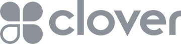 Gray Clover logo with four rounded squares and the word “clover” in lowercase.