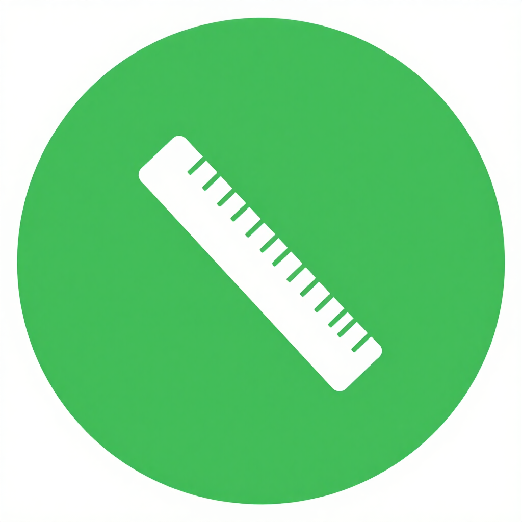 Groen rondje met meetlint in het midden