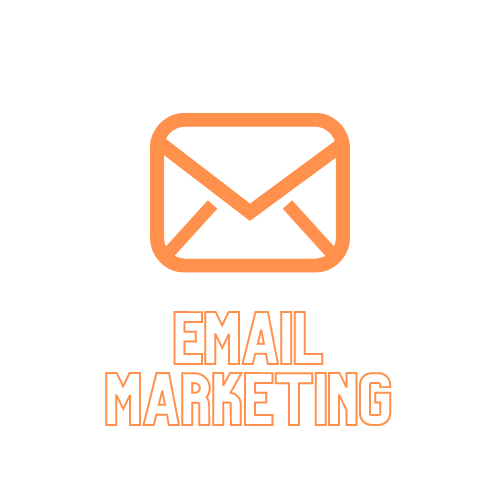 Orange outline of an envelope with 