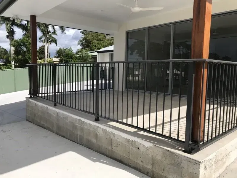 A Balcony With a Metal Railing and a Ceiling Fan — Sunshine Gates in Kunda Park, QLD