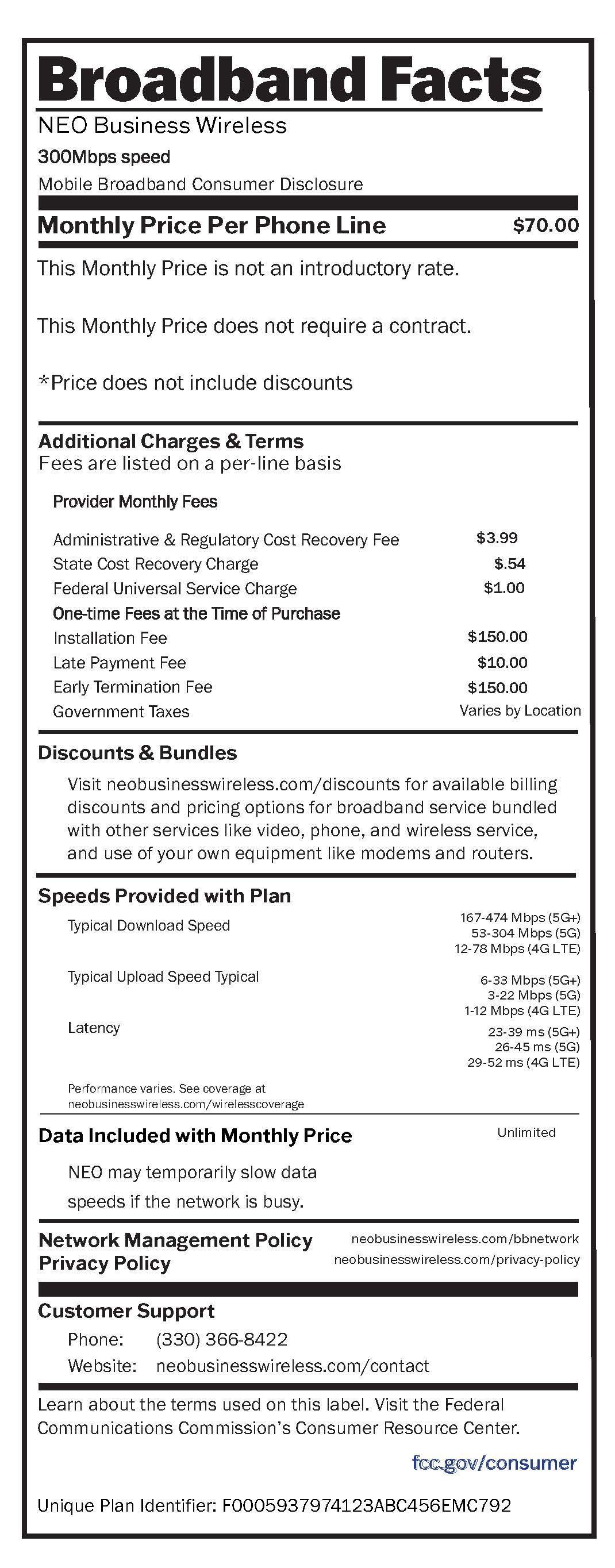 A receipt that says broadband facts on it