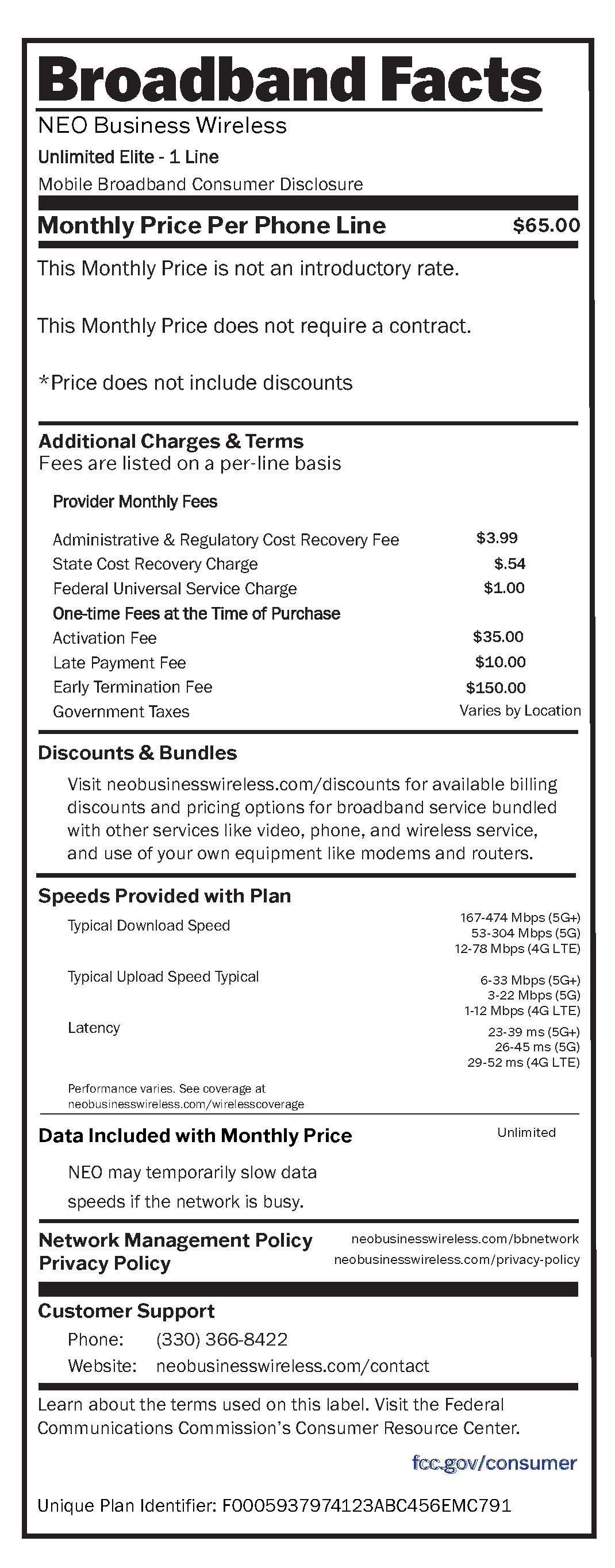 A receipt that says broadband facts on it