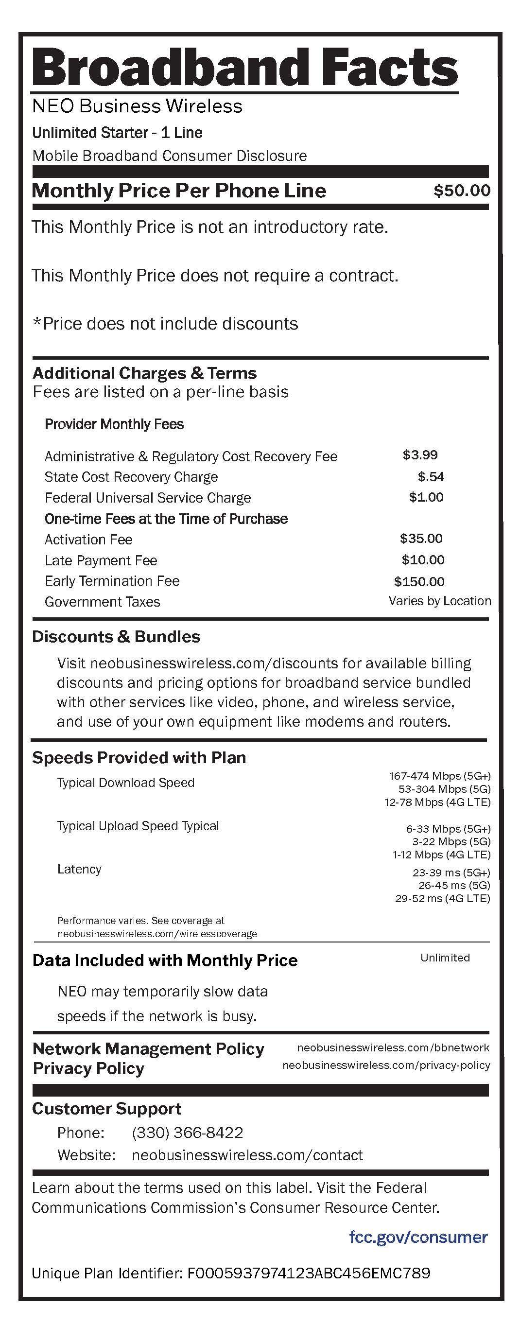 A receipt that says broadband facts on it