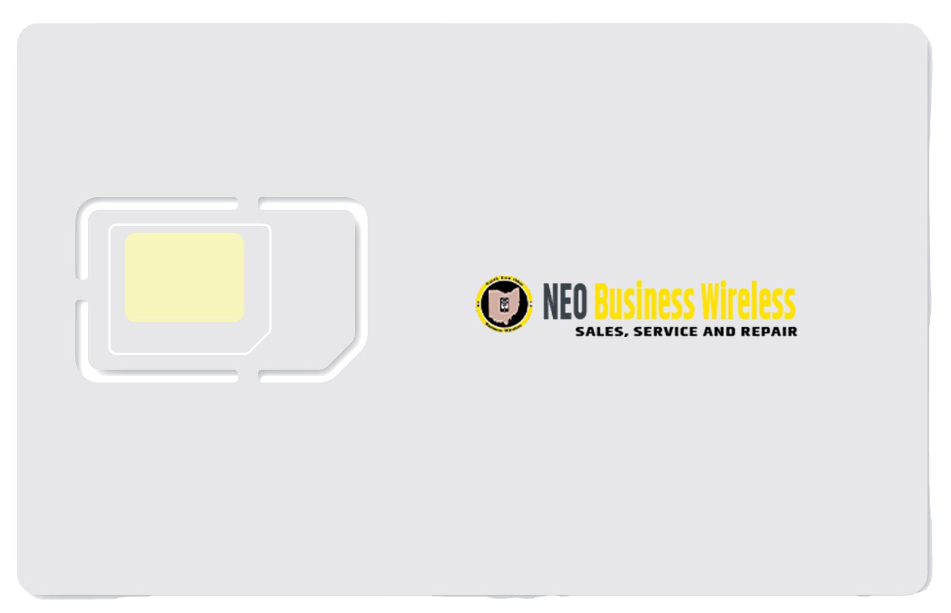 A neo business wireless sim card is shown on a white background.