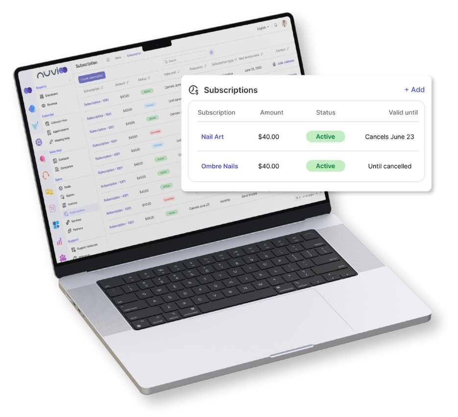 Laptop displaying a table of data and a