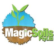 MagicSoils Pty Ltd logo with green plant sprout over blue and brown circular emblem