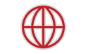 A red globe icon with vertical and horizontal lines representing latitude and longitude on a white background.