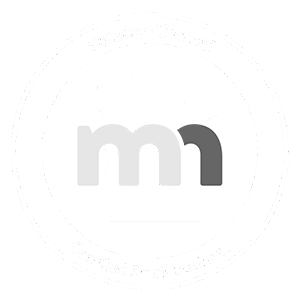 White circle logo with a light gray