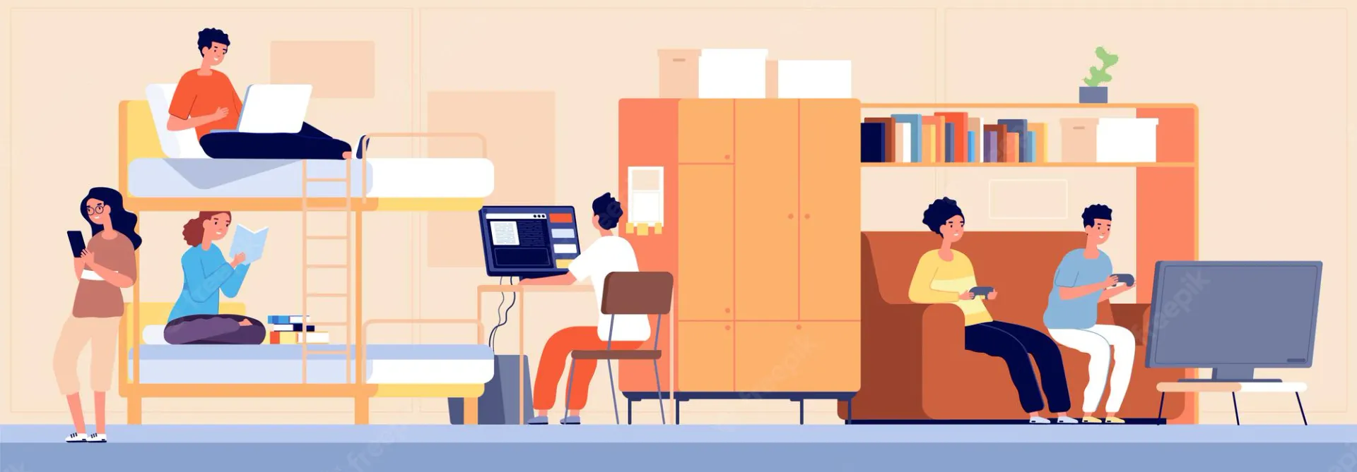 A group of people are sitting in a room.