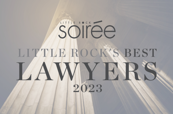 A poster for soiree little rock 's best lawyers 2023