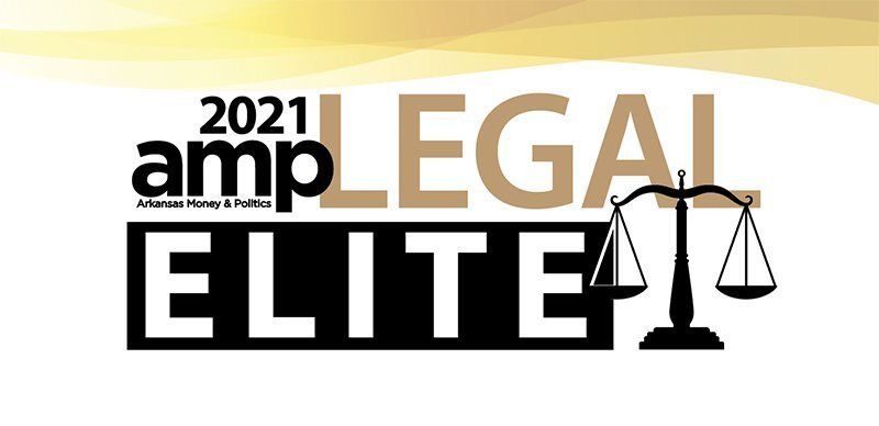 A logo for the 2021 amp legal elite with a scale of justice.